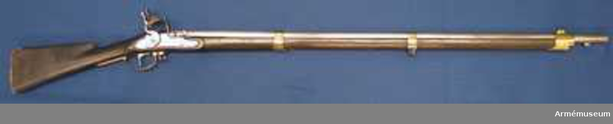 Gevär med flintlås. Reparationsmodell, förändrad från musköt m/1747.