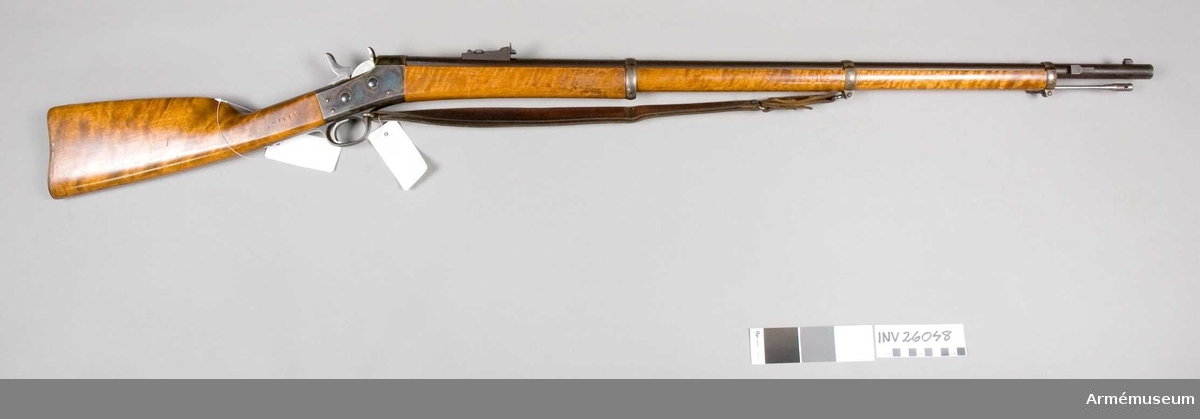 Grupp E II f.
1867 års gevär m/1874. Med rem.