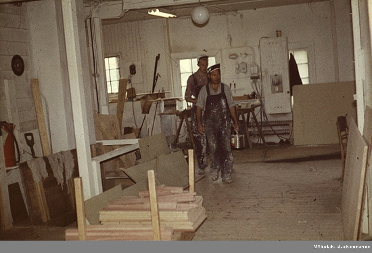 Interiör, fabrik. Lamellplast, våren/sommaren 1960.