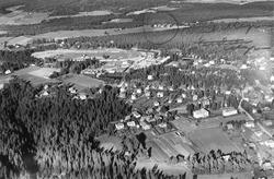 Oversiktsbilde fra Mysen og Momarkedet. flyfoto 24. august 1