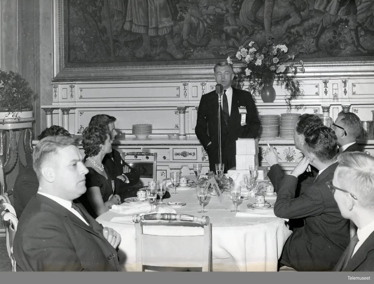 IBM 100% Club 1969. KR Olsen speaking at the Regional Dinner of his Area at the Excelsior Hotel, Rome, Italy.