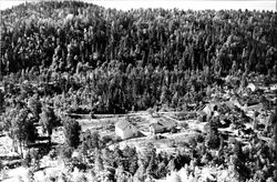 Flyfoto fra Nordre Kalstad 1/7-1959.  Ser Anna Kjerra sitt h