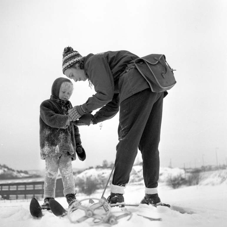 I skidskolan vintern 1960. Uddevalla