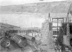 Fra utbygging av Hafslund kraftstasjon, Skjeberg, 1899.
