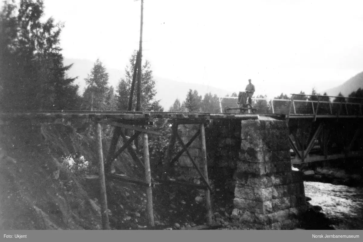 Flomskader på jernbanen i Flå 1951