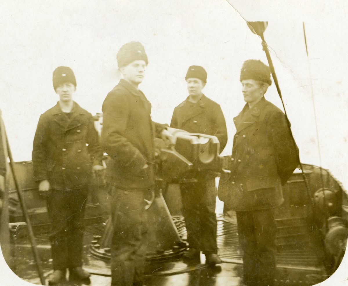 Män ombord på en jagare Åland 1917-18