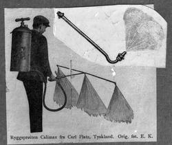 Ryggsprøyten Calimax fra Carl Platz, Tyskland. Orig. fot. E.