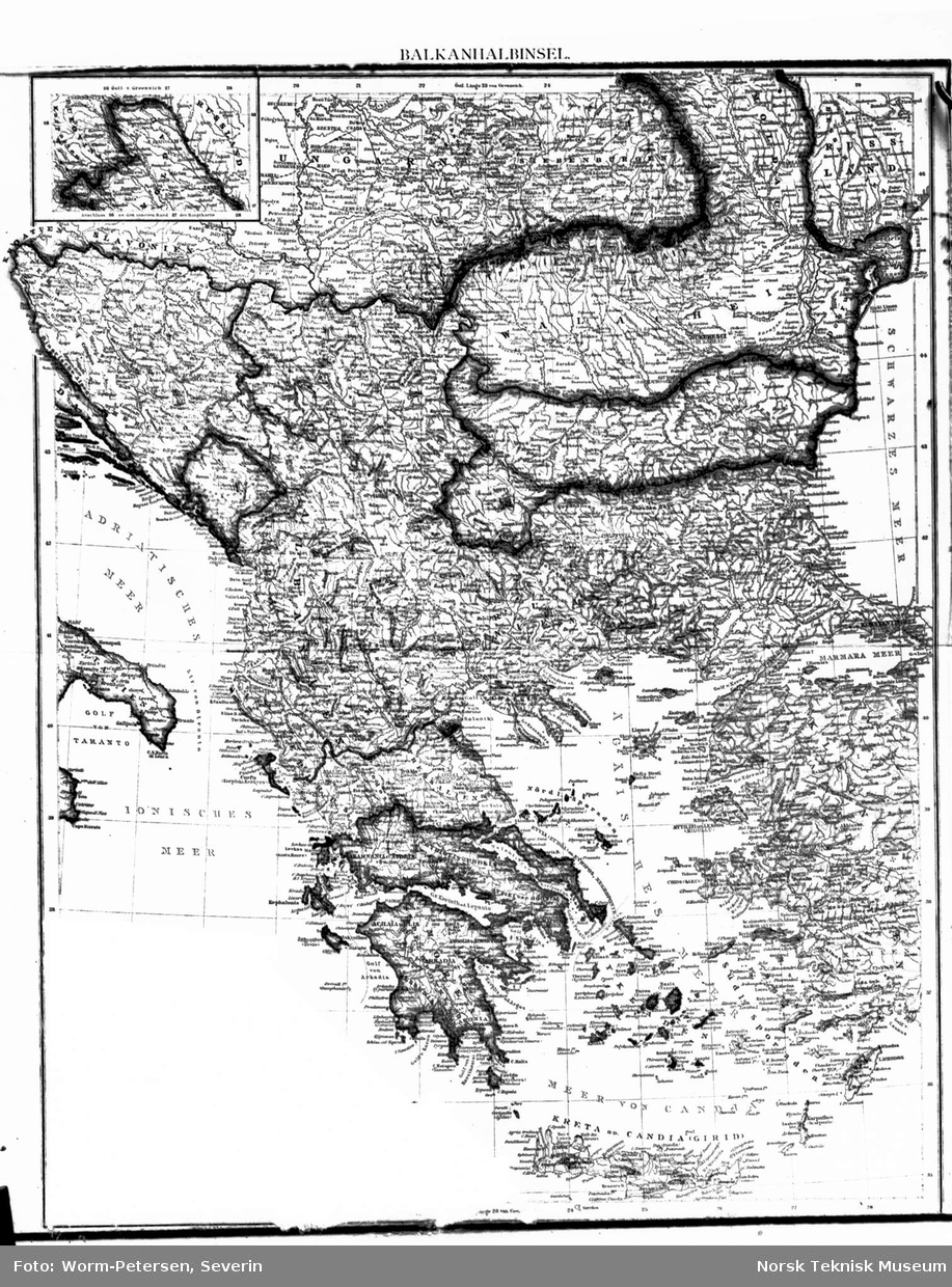Kart over Tyrkia og Hellas