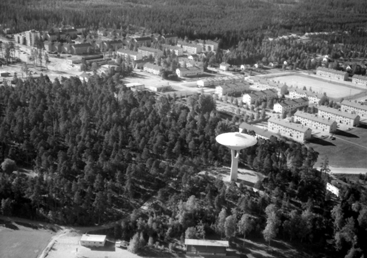 Flygfoto över Laxå.