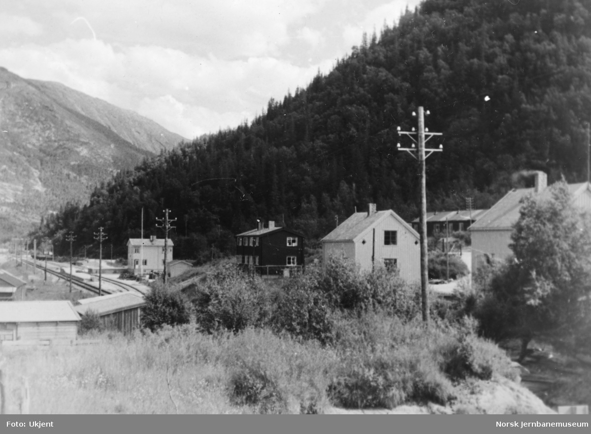 Jernbaneanlegget Mosjøen-Mo i Rana : Dalselv stasjon med vokterboliger, pel 8000