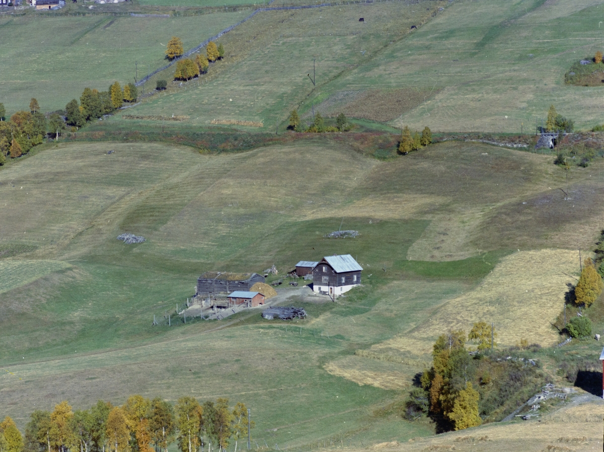 Flyfoto, gårdsbruk, Arnekleivsjordet sener nevnt som Arnheim , Dovre.