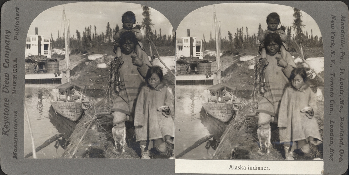 Stereobild av Alaska Indianer.