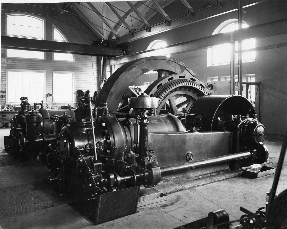 Masugnsgasmotoranlägging, 1910, byggd av ingenjörsfirma Fritz Egnell, planlagd av E. Hubendick.