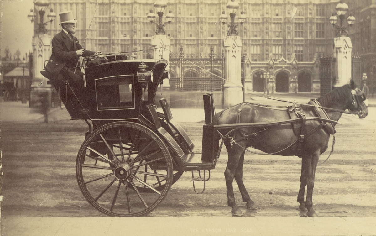 "The Hanson". Hästskjuts i London, 1886.