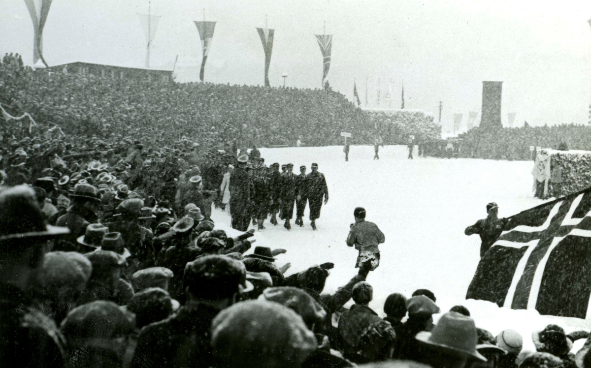 The Norwegian team at the opening ceremony OG 1936