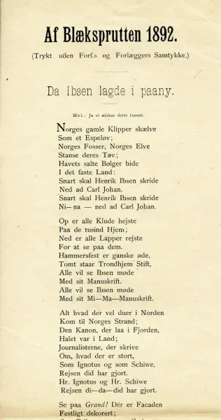 Leilighetsvise "Af Blæksprutten 1892"