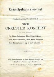 Konsertprogram fra 1893 med Edvard Grieg