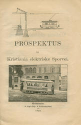Småtrykk "Prospektus for Kristiania elektriske Sporvei" fra 1892