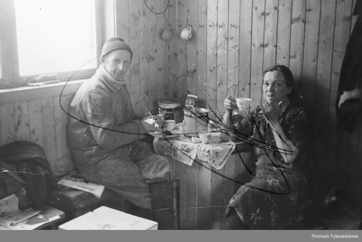 Egnere i Kiberg. Fra venstre.: Sverre 'Amerikaner' og Fransiska Kristiansen.