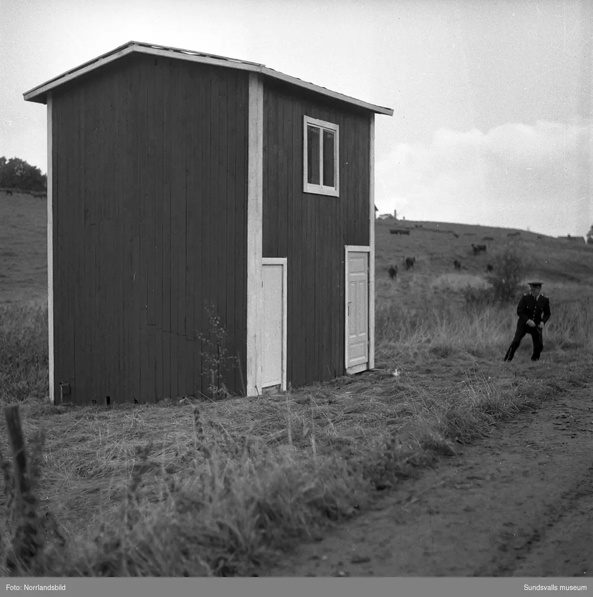 Brandövning med säkerhetsskåp vid arkivdagarna på Merlo 1961.