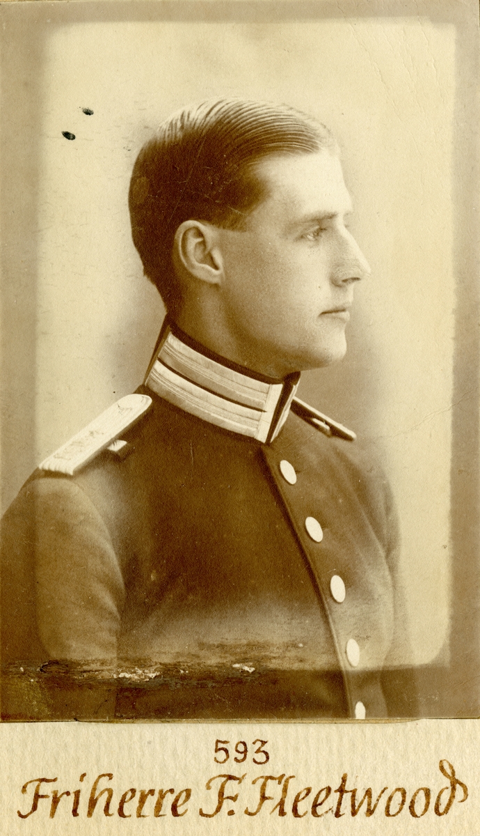 Porträtt av Folke Fleetwood, löjtnant vid Göta livgarde.
