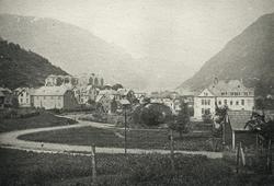 Oversikt over Eidesdalen med det gamle sjukehuset og Krenkes