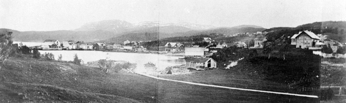 Postkort med panoramamotiv fra Harstad.