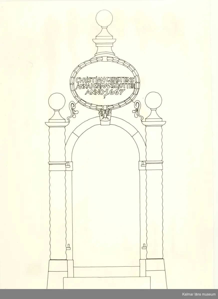Portal till Cerstenska huset.
Text över portalen:"Christian Cerstens, Anna Hermansdotter, Anno 1667."