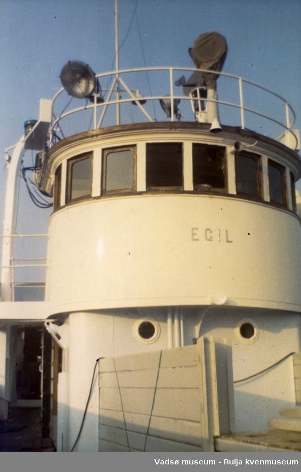 Rorhuset på båten Egil eid av Karl Gærnæ Vestre Jakobselv.
