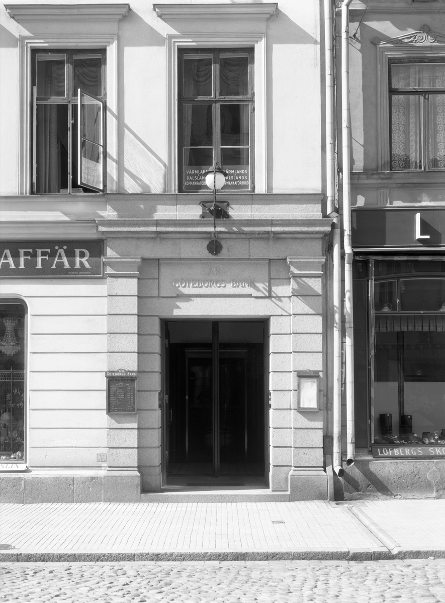 Göteborgsbanken år 1935 i den tidigare fastigheten i hörnet Drottninggatan–Västra Torggatan.