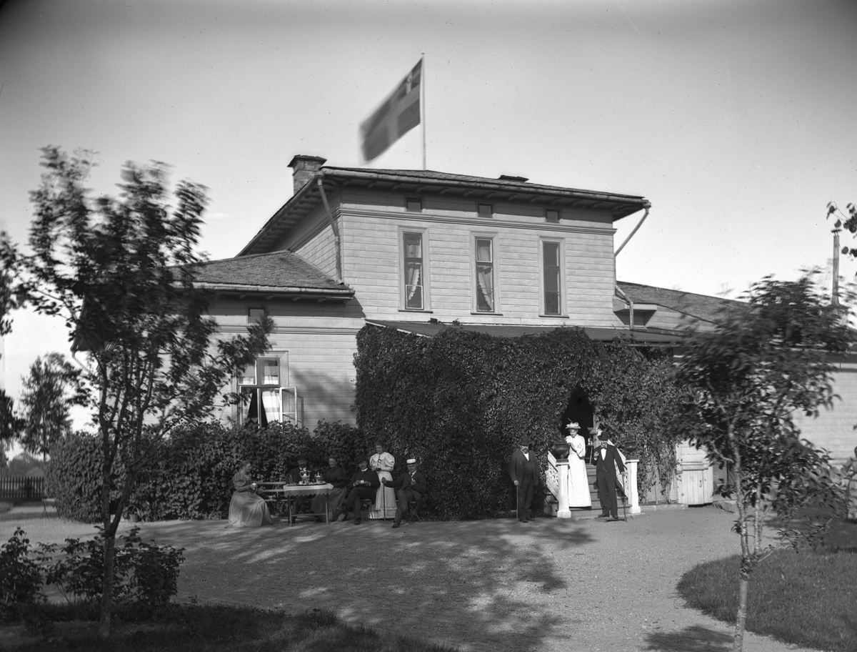 En stilla kopp vid Lugnets gård på 1890-talet. Huset som byggdes 1875 är numera en fritidsgård.