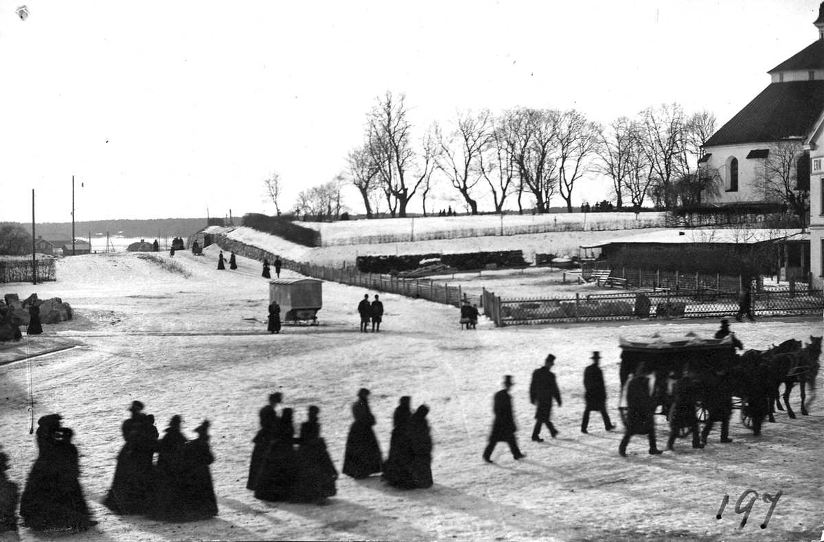 Begravningståg på St. Torget.Före 1900