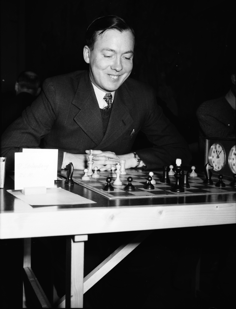 Schackturnering i Folkets hus den 19 mars 1950.