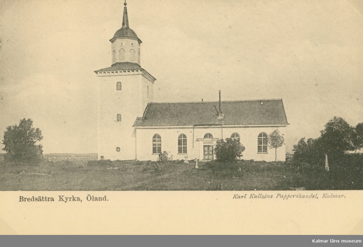 Vykort föreställande Bredsättra kyrka.