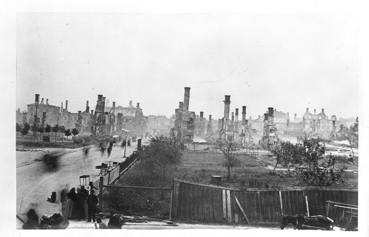 Stadsbranden 1869. Ödelade nästan hela norra stadsdelen med över 500 gårdar. Kopia
