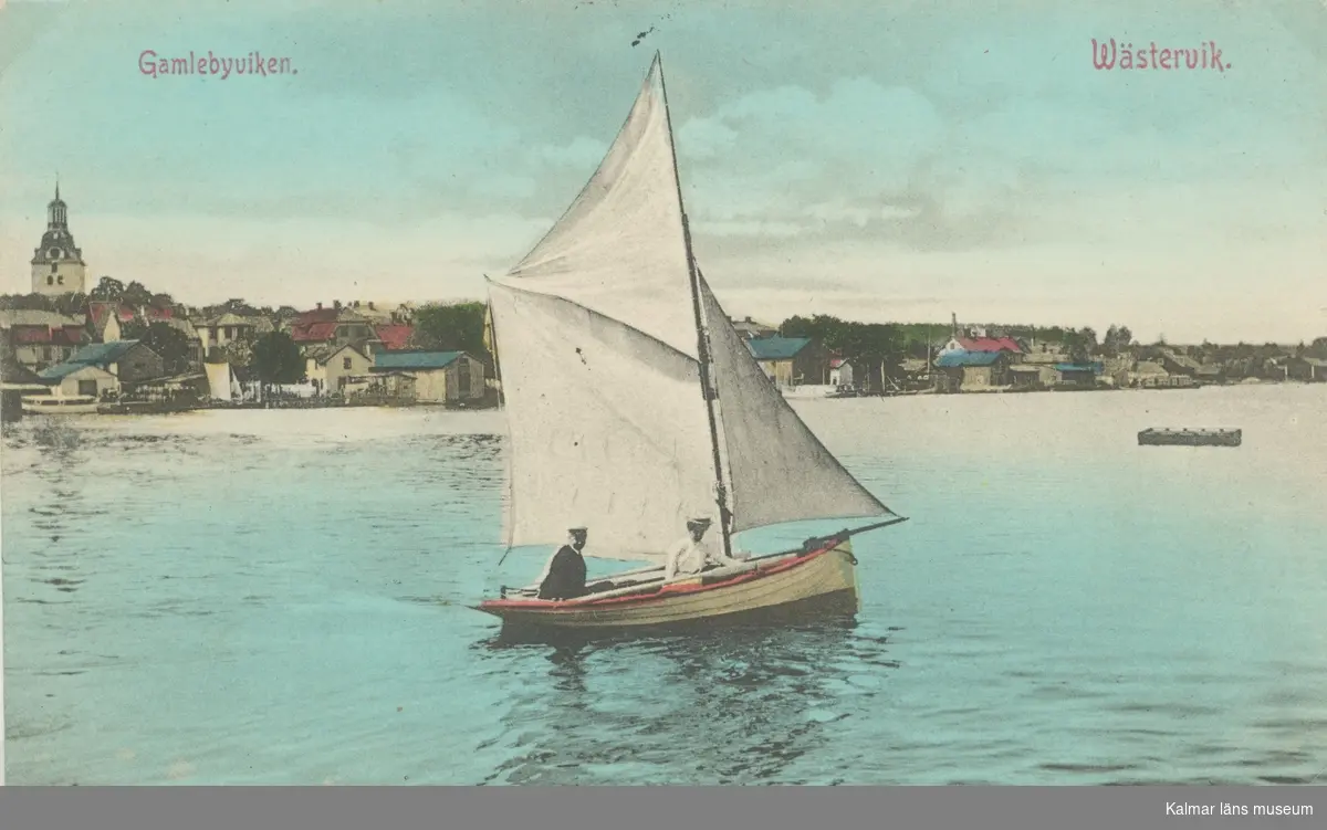 Ett vykort med motiv från Gamlebyviken.