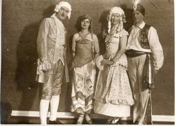 To kvinner og to menn utkledt til karneval.