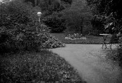 Gjøvik, hagen til Victoria hotel. Victoria hotel lå i Strand