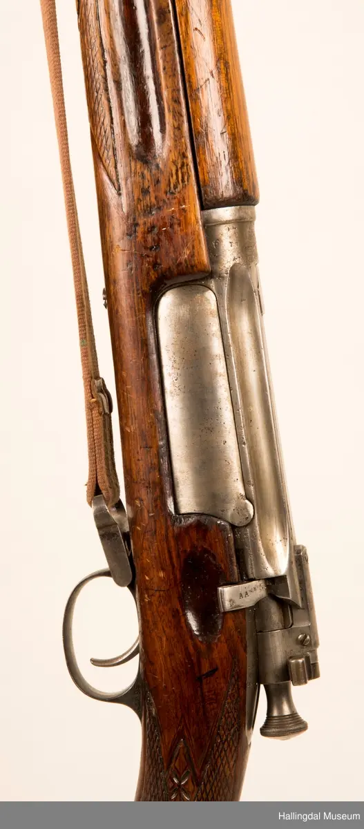 Utskjært motiv: Jeger med hund.