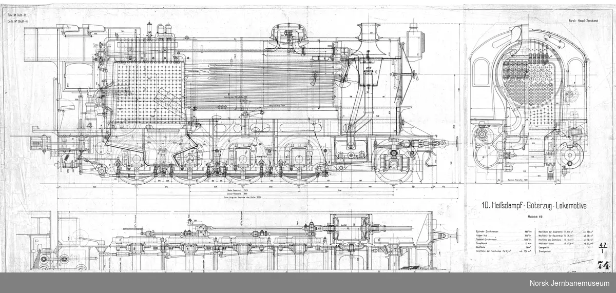 NHJ damplok litra H / NSB type 47a
1D. Heissdampf-Güterzug-Lokomotive