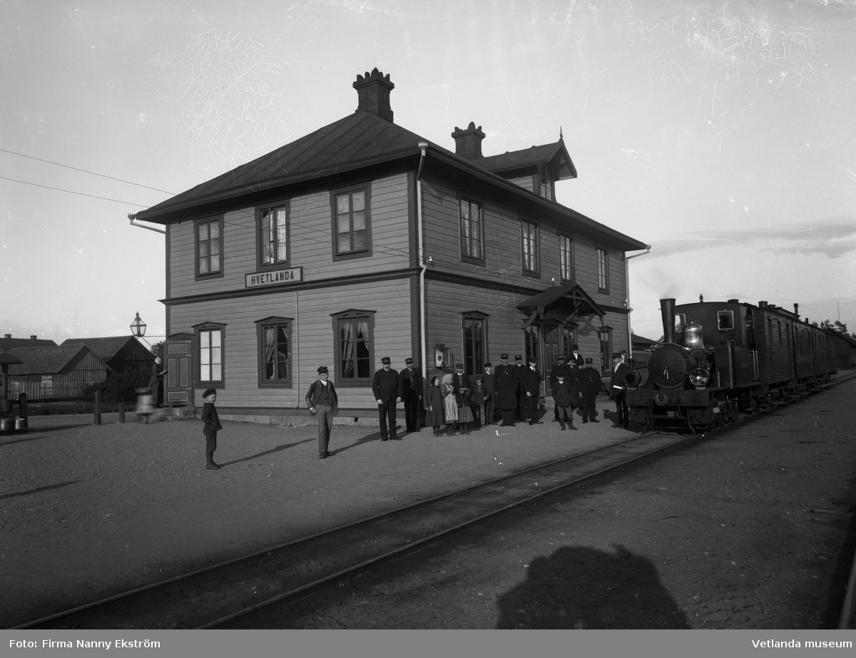 Järnvägsstationen i Vetlanda, tidigt 1900-tal.