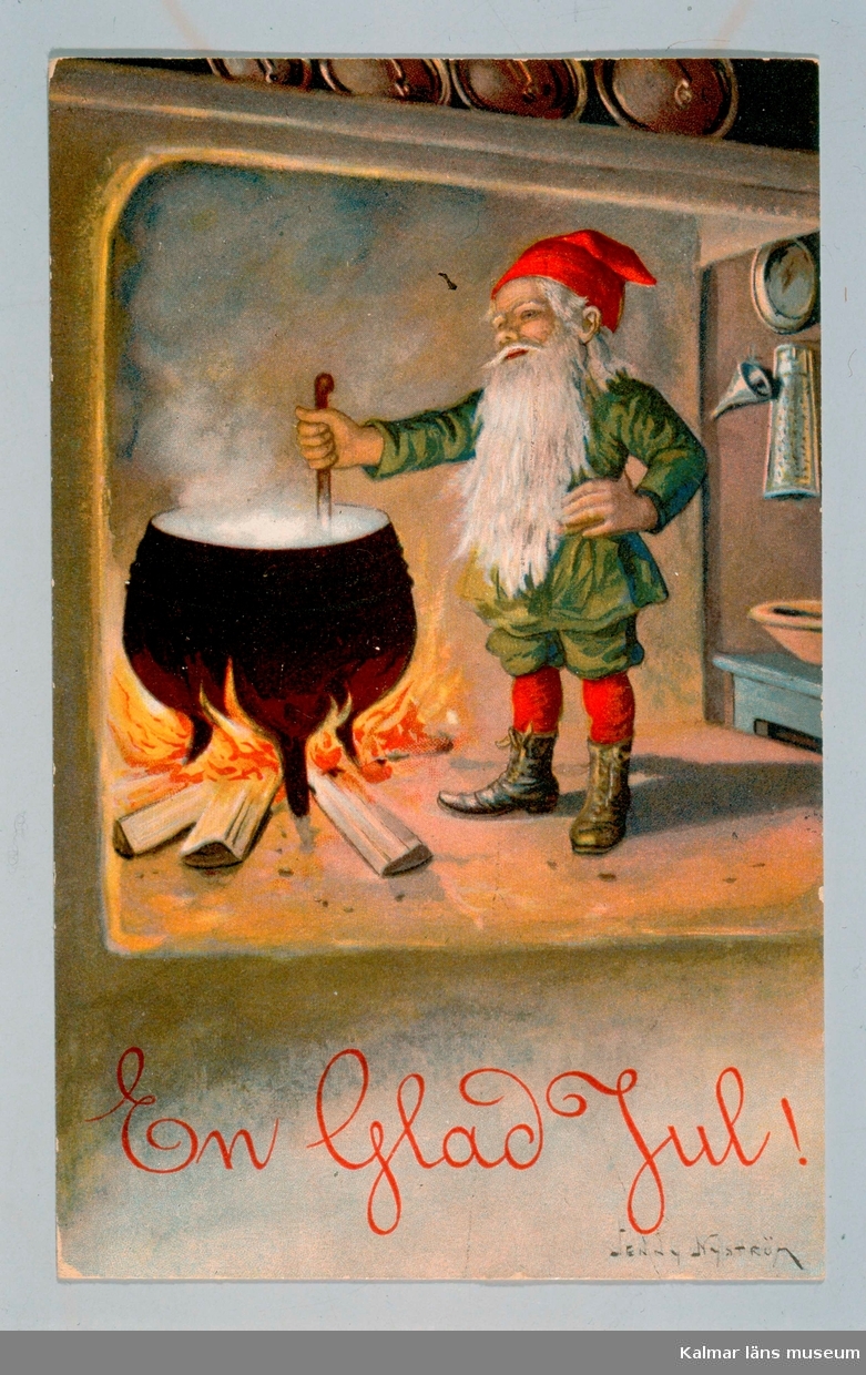 Julkort målat av Jenny Nystöm.