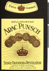 Spritetikett. Extra Gammel Atlungstad Arac Punsch, Stange Br