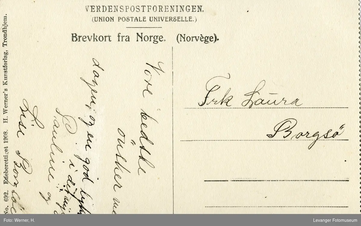 Postkort, fra Brattøre i Trondheim