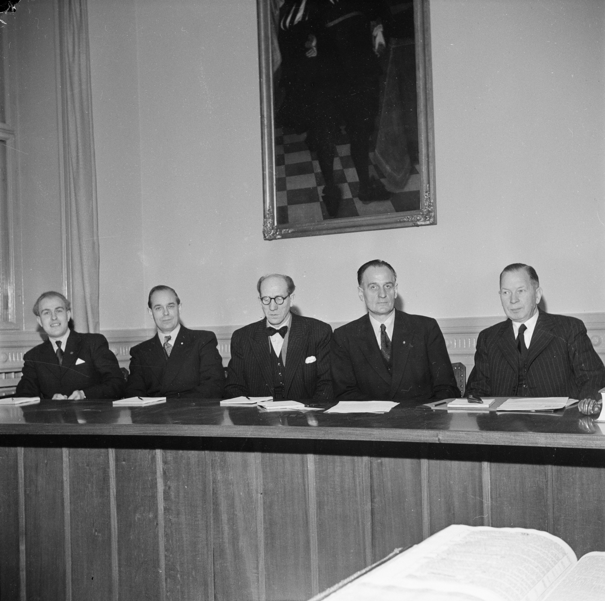 Rådhuset, nämndemän, Uppsala, januari 1948