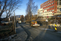 Lillehammer sentrum, Brufoss gate, med Oppland Fylkeskommune