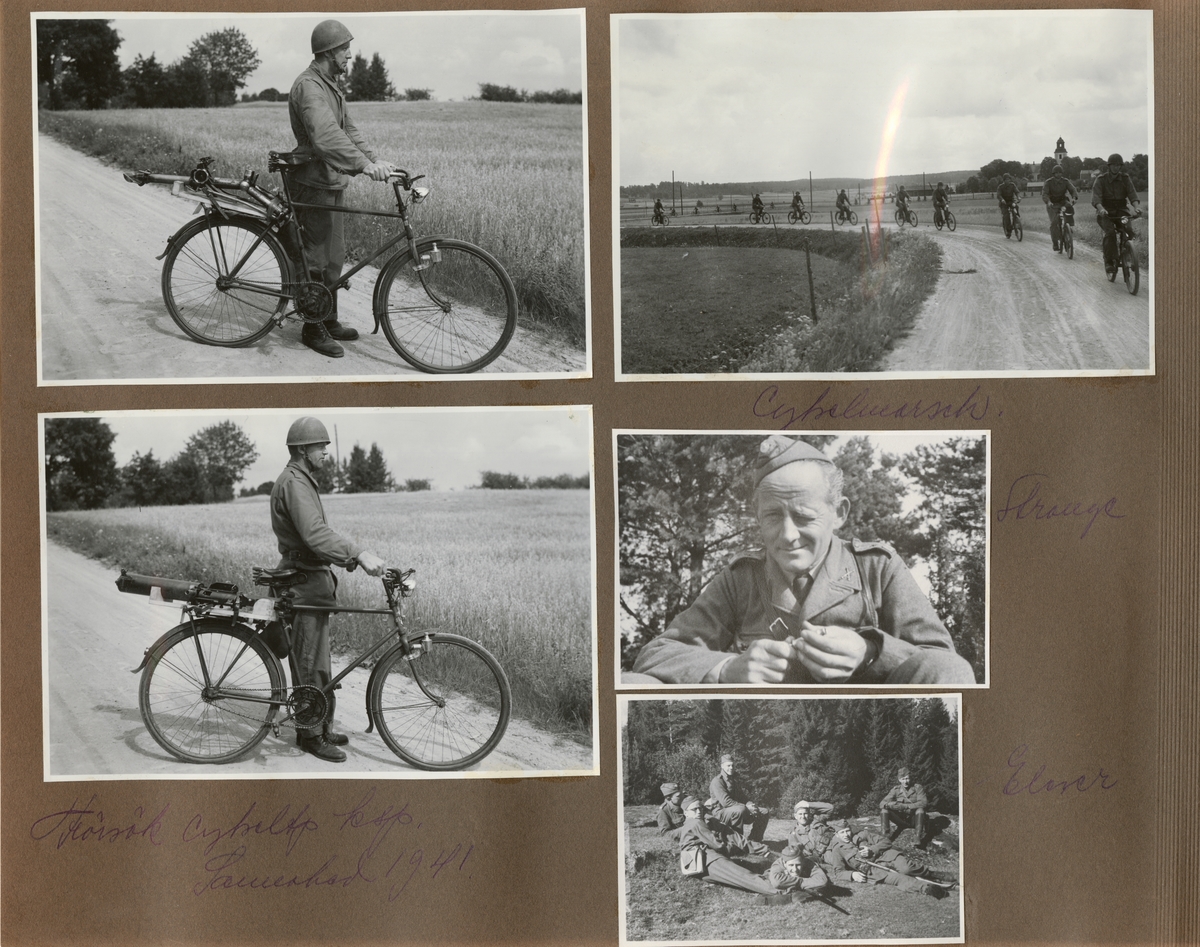 Försök cykeltransport av kulspruta, Sannahed 1941.