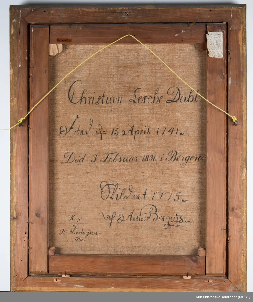 Christian Lerche Dahl. Født 15 april 1741. Død: 3 februar 1836 i Bergen.