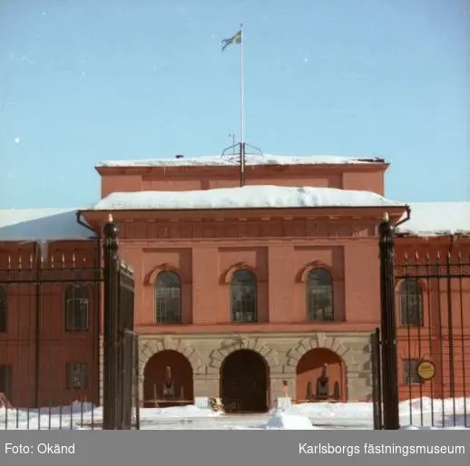 Karlsborg. Exteriörbild av MFV, 1985. Endast neg finns.