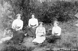 Fire kvinner i naturen